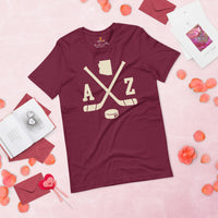 Hockey Game Outfit & Attire - Bday & Christmas Gift Ideas for Hockey Players & Goalies - Retro Arizona Hockey Emblem Fanatic T-Shirt - Maroon