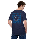Happy Smiley Face Emoji T-Shirt - Indianapolis Football Fanatic Vintage Graphic Shirt: Gift for Him & Her, Football Fans - Game Day Tee - Navy, Back