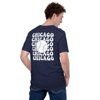 Retro Chicago Baseball Emblem Fanatic T-Shirt: Ideal Gifts for Him & Her, Baseball Enthusiasts & Lovers - Vintage Game Day Shirt - Navy, Back
