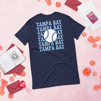 Retro Tampa Bay Baseball Emblem Fanatic T-Shirt: Gift Ideas for Him & Her, Baseball Enthusiasts & Lovers - Vintage Game Day Shirt - Navy, Back