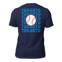 Retro Toronto Baseball Emblem Fanatic T-Shirt: Gift Ideas for Him & Her, Baseball Enthusiasts & Lovers - Vintage Game Day Shirt - Navy, Back