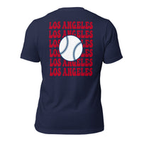 Retro Los Angeles Baseball Emblem Fanatic T-Shirt: Gift Ideas for Him & Her, Baseball Enthusiasts & Lovers - Vintage Game Day Tee - Navy, Back