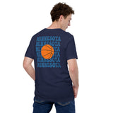 Bday & Christmas Gift Ideas for Basketball Lovers, Coach & Player - Senior Night, Game Outfit & Attire - Minnesota B-ball Fanatic Shirt - Navy, Back