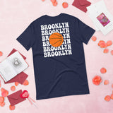 Bday & Christmas Gift Ideas for Basketball Lover, Coach & Player - Senior Night, Game Outfit & Attire - Brooklyn B-ball Fanatic T-Shirt - Navy, Back