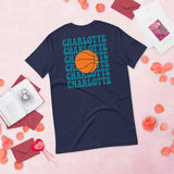 Bday & Christmas Gift Ideas for Basketball Lover, Coach & Player - Senior Night, Game Outfit & Attire - Charlotte B-ball Fanatic Shirt - Navy, Back