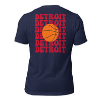 Bday & Christmas Gift Ideas for Basketball Lovers, Coach & Player - Senior Night, Game Outfit & Attire - Detroit B-ball Fanatic T-Shirt - Navy, Back