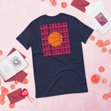 Bday & Christmas Gift Ideas for Basketball Lover, Coach & Player - Senior Night, Game Outfit - Los Angeles B-ball Fanatic T-Shirt - Navy, Back