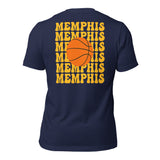 Bday & Christmas Gift Ideas for Basketball Lover, Coach & Player - Senior Night, Game Outfit & Attire - Memphis B-ball Fanatic T-Shirt - Navy, Back