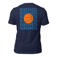 Bday & Christmas Gift Ideas for Basketball Lovers, Coach & Player - Senior Night, Game Outfit & Attire - Minnesota B-ball Fanatic Shirt - Navy, Back