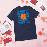 Bday & Christmas Gift Ideas for Basketball Lover, Coach & Player - Senior Night, Game Outfit & Attire - Oklahoma B-ball Fanatic T-Shirt - Navy, Back