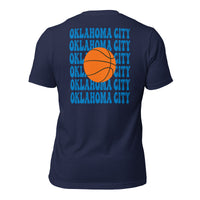 Bday & Christmas Gift Ideas for Basketball Lover, Coach & Player - Senior Night, Game Outfit & Attire - Oklahoma B-ball Fanatic T-Shirt - Navy, Back