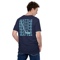 Seattle T-Shirt - Washington T-Shirt - Game Day Shirt - Hockey Tee - Hockey Shirt - Vintage Hockey T-Shirt - Gift for Hockey Player & Lover - Navy, Back