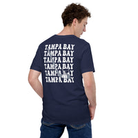 Hockey Game Outfit & Attire - Bday & Christmas Gift Ideas for Hockey Players & Goalies - Retro Tampa Bay Hockey Emblem Fanatic T-Shirt - Navy, Back