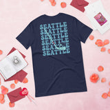 Seattle T-Shirt - Washington T-Shirt - Game Day Shirt - Hockey Tee - Hockey Shirt - Vintage Hockey T-Shirt - Gift for Hockey Player & Lover - Navy, Back