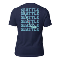 Seattle T-Shirt - Washington T-Shirt - Game Day Shirt - Hockey Tee - Hockey Shirt - Vintage Hockey T-Shirt - Gift for Hockey Player & Lover - Navy, Back
