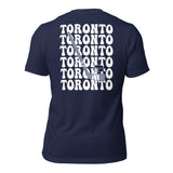 Hockey Game Outfit & Attire - Bday & Christmas Gift Ideas for Hockey Players & Goalies - Retro Toronto Hockey Emblem Fanatic T-Shirt - Navy, Back