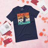 Penguin Waddles 80s Retro Aesthetic Shirt - Paul Penguins Fan & Lover Shirt - Team Mascot Shirt - Cottagecore Tee for Nature Lovers - Navy