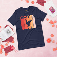 Silly Goose Pink Aesthetic T-shirt - Mallard, Widgeon, Geese Shirt - Cottagecore, Farmcore Tee for Granola Girl & Guy, Goose Lovers - Navy