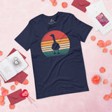 Silly Goose Retro Aesthetic T-shirt - Vintage Widgeon, Geese Shirt - Cottagecore, Farmcore Tee for Granola Girl & Guy, Goose Lovers - Navy