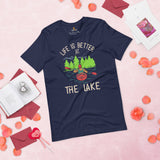 Kayaking T-Shirt - Embrace Yak Life - Life Is Better At The Lake Shirt - Adventure Awaits Tee - Gift for Avid Paddlers, Nature Lover - Navy