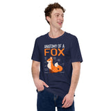 Adorable Red Fox Boho Shirt - Anatomy of A Fox Furry Fandom T-Shirt - Embrace Your Foxy Side - Gift for Fox Lover & Nature Enthusiast - Navy