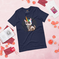 Adorable Ferret Unicorn T-Shirt - Fuzzy Sable, Weasel Shirt - Gift for Ferret Parents & Animal Lovers - Mustela Rescue & Adoption Tee - Navy