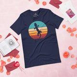 Gecko Retro Sunset Aesthetic T-Shirt - Reptile Addict & Charm Tee - Gift for Lizard Dad/Mom & Pet Owners - Amphibians, Lacertilia Tee - Navy