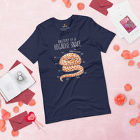 Camping & Snakes Shirt - Ball Python T-Shirt - Gifts for Outdoorsmen, Nature Lovers - Danger Noodle Shirt - Anatomy of Hognose Snake Shirt - Navy