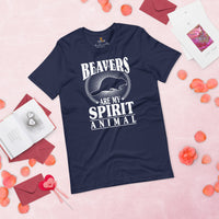 Beavers Are My Spirit Animal T-Shirt - Dam It Marmot Shirt - River & Woodland Rodent Tee - Gift for Beaver Dad/Mom & Lovers, Zookeepers - Navy