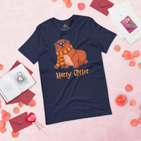 Harry Otter Shirt - Camping & Hunting Shirt - Gifts for Outdoorsmen, Campers, Hunters, Nature & Animal Lovers - Happy, Happier Camper Shirt - Navy