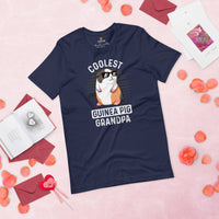 Coolest Guinea Pig Grandpa Furry Potato T-Shirt - Guinea Pig Whisperer & Lovers Shirt - Gift for Cavy, Rodent Grandpa & Pet Owners - Navy