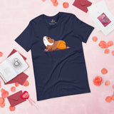 Adorable Guinea Pig Yoga Pose T-Shirt - Furry Potato Shirt - Cavy Whisperer & Lovers Tee - Ideal Gift for Rodent Dad/Mom & Pet Owners - Navy