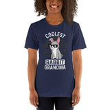 Coolest Rabbit Grandma T-Shirt - Easter Buck Bunny Shirt - Hare Shirt - Gift for Rabbit Grandma & Whisperer, Animal Lovers & Pet Owners - Navy
