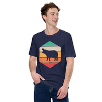 Hippo T-Shirt - Presents, Gift Ideas for Outdoorsmen, Hunters, Nature & Animal Lovers - Safari Squad Shirt - Vintage Hippopotamus T-Shirt - Navy