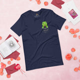Adorable Tortoise In Pocket T-Shirt - Loggerhead, Land, Sea & Nautical Turtle Tee - Gift for Turtle & Animal Lovers - Safari Shirt - Navy