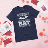 Bat T-Shirt - Flying Fox Shirt - Always Be Yourself Shirt - Night Shift Shirt - Gift for Bat & Animal Lover - Biology & Zoology Shirt - Navy