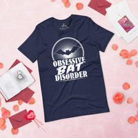 Obsessive Bat Disorder T-Shirt - Flying Fox Shirt - Night Shift Shirt - Ideal Gift for Bat & Animal Lover - Biology & Zoology Shirt - Navy