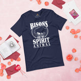 Bisons Are My Spirit Animal T-Shirt - American Buffalo, The Fluffy Cows Shirt - Yellowstone National Park Tee - Gift for Bison Lovers - Navy