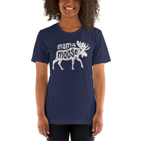 Hunting T-Shirt - Gift for Hunter, Bow Hunter, Archer & Animal Lover - Alaska, Giant Moose Lover Shirt - Mama Moose Shirt - Navy