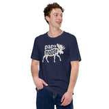 Hunting T-Shirt - Gift for Hunter, Bow Hunter, Archer & Animal Lover - Alaska, Giant Moose Lover Shirt - Papa Moose Shirt - Navy