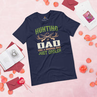 Hunting T-Shirt - Ideal Gifts for Hunters, Bow Hunters, Hunting Dad & Archers - Hunting Dad Like A Normal Dad Just Cooler Shirt - Navy