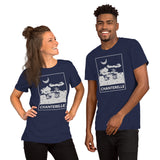 Camping & Hiking T-Shirt - Mushroom Shirt - Presents, Gift Ideas for Happy Campers & Hikers, Nature Lovers - Chanterelle Fungi T-Shirt - Navy, Unisex