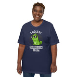 Coolest Chameleon Mom T-Shirt - Lizard Addiction & Charms Shirt - Gift for Reptile Mom & Pet Lover - Amphibians, Lacertilia Shirt - Navy