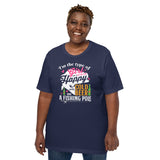 Fishing & PFG T-Shirt - Gift for Fisherman - Bass Masters & Pros Tee - Type Of Girl Who Is Happy With Cold Beer & A Fishing Pole Shirt - Navy, Plus Size