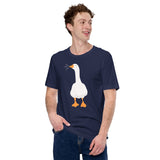 Silly Goose Video Game T-Shirt - Christmas & Birthday Gaming Gift For Him & Her - Typical Gamer Tee - Geese Merch - Honking Goose Shirt - Navy