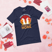 Funny Silly Goose Video Game T-Shirt - Christmas Gaming Gift For Him & Her, Gamer - Geese Merch - Twice The Goose Double The Honk Shirt - Navy