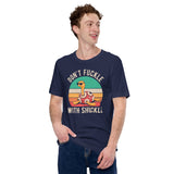 Funny Video Game T-Shirt - Christmas Gaming Gift For Him & Her, A Typical Gamer & Video Game Lovers - Don't Fuckle With Shuckle Shirt - Navy