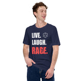 Funny DnD & RPG Games T-Shirt - Christmas Gaming Gift Ideas for Him & Her, Typical Gamers & Game Lovers - Live Laught Rage Shirt - Navy