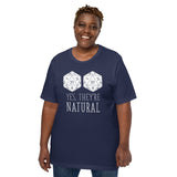 Funny DnD & RPG Games T-Shirt - Gaming Gift Ideas for Her, Typical Gamers & Game Lovers - Game Day Shirt - Yes, They're Natural Shirt - Navy, Plus Size