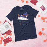 Funny DnD & RPG Games T-Shirt - Xmas Gaming Gift Ideas for Him & Her, Typical Gamers & Bongo Cat Lovers - Cute Wizard Cat D&D Shirt - Navy